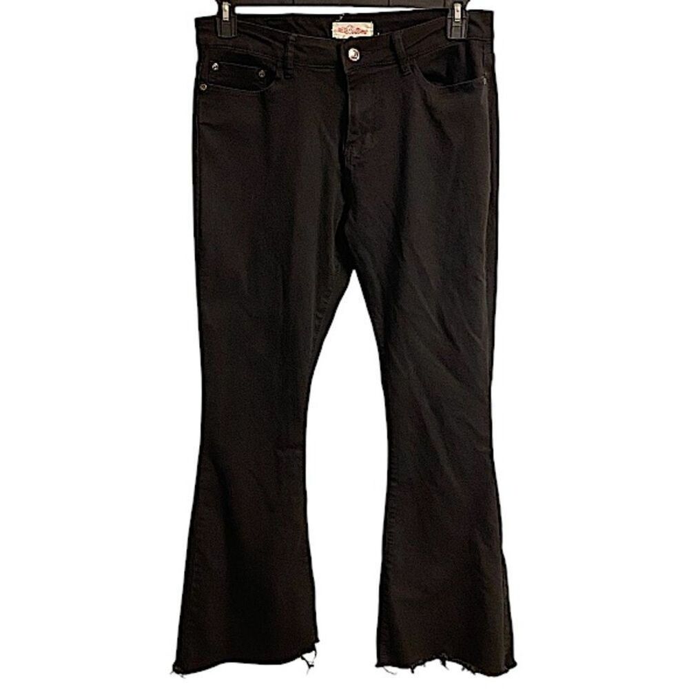 Red Bottoms Womens Size 13/31 Dark Wash Flare Leg Frayed Hem Jeans Bell Bottoms
